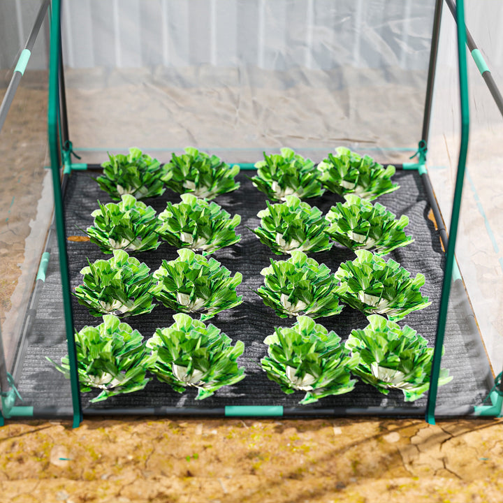 Estufa Pequena Estufa de Exterior Porta com Fecho de Correr Base de Tecido PE Impermeável e Estrutura de Aço Estufa para Cultivar Plantas Flores 90x90x105 cm Transparente