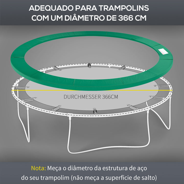 Coberta Proteção fronteira Cama Elástica 366 cm verde Trampolins Trampolim
