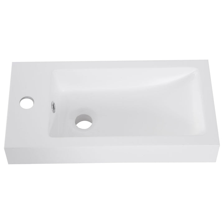 Móvel de Casa de Banho com Lavatório Cerâmico Móvel de Casa de Banho de Parede com 2 Portas Estilo Moderno Carga 50 kg 50x86x25 cm Branco