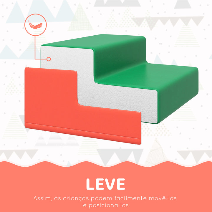 Conjunto de 4 Blocos de Espuma para Crianças de 1-3 Anos Figuras de Construção Brinquedo de Aprendizagem Infantil Estofado em PU 150x50x39cm Multicor