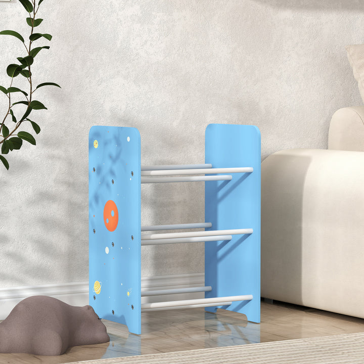 AIYPLAY Estante para Brinquedos com 6 Caixas de Tecido não Tecido Amovíveis Organizador de Brinquedos para Dormitório Escola Infantil 43x30x60 cm Azul