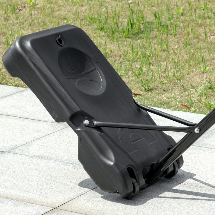 Cesta de Basquetebol para Exterior com Altura Ajustável 160-210cm Cesta de Basquetebol com Rodas Tabela de PE e Base Recarregável 76x70x197,5-254cm Preto e Azul