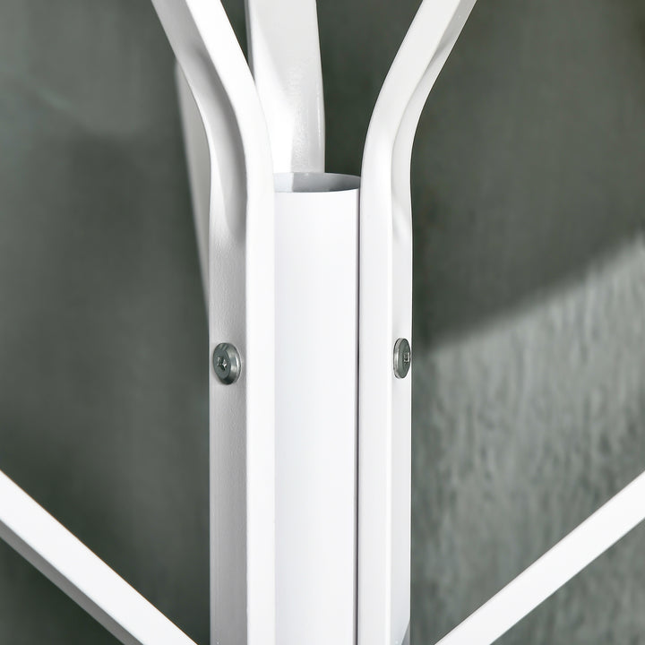 Cabide de suporte de metal para pendurar sacos de roupa 9 ganchos com prateleira em forma de árvore Cabide Vintage 45x45x180cm