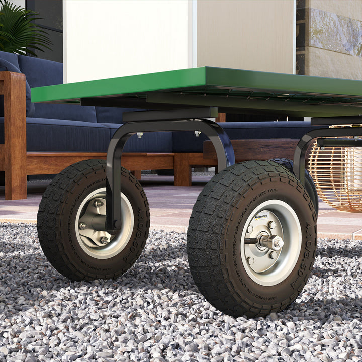 Conjunto de 4 Rodas para Carrinho Pneus de Borracha Ø255 x 75 mm Rodas de Substituição Eixo de 16 mm Carga 80 kg para Carrinhos de Mão e Jardim Preto