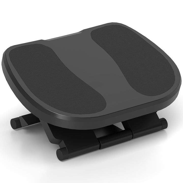 Apoio para os Pés com Superfície Texturizada Apoio para os Pés com Inclinação de 0-30° Massagem e Altura Ajustável em 3 Níveis para Escritório 45x34x10-16,5 cm Cinza
