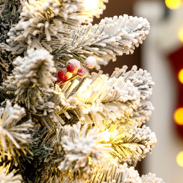 Árvore de Natal com 35 Luzes LED 60 cm Mini Árvore de Natal Artificial com 72 Ramos com Neve Pinhas Bagas e Base de Saco de Juta Decoração de Natal de Mesa para Casa Escritório Verde