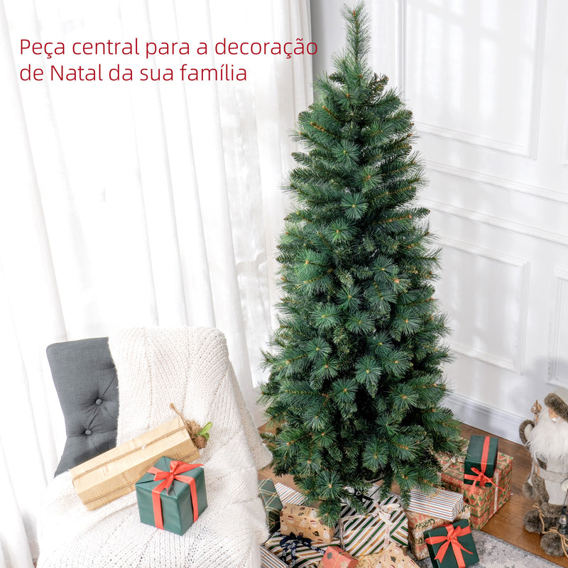 Árvore de Natal 180 cm Árvore de Natal Artificial com 528 Ramos e Suporte de Metal Árvore de Natal para Sala Interior Verde