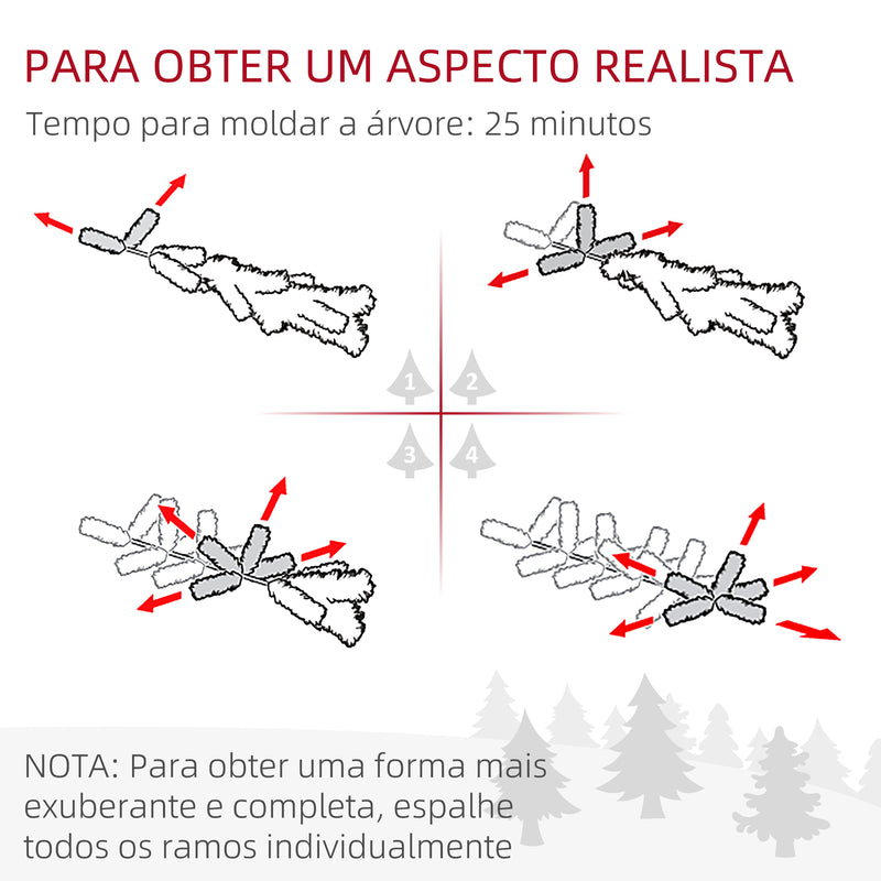 Árvore de Natal 180 cm Árvore de Natal Artificial com 528 Ramos e Suporte de Metal Árvore de Natal para Sala Interior Verde