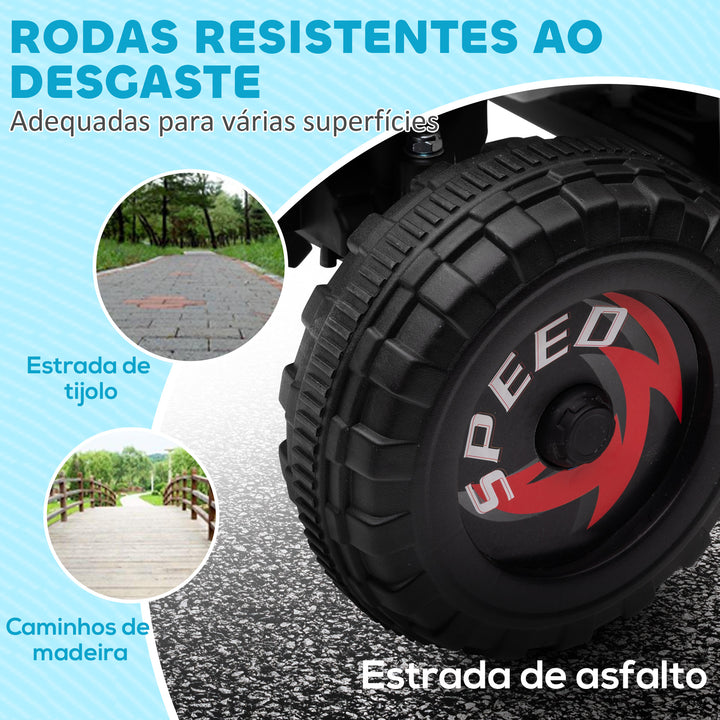 Quadriciclo Elétrico para Crianças 18-36 Meses Veículo Elétrico a Bateria de 6V com Velocidade 2,5 km/h Avanço e Marcha Atrás 70x41,5x48,5 cm Branco
