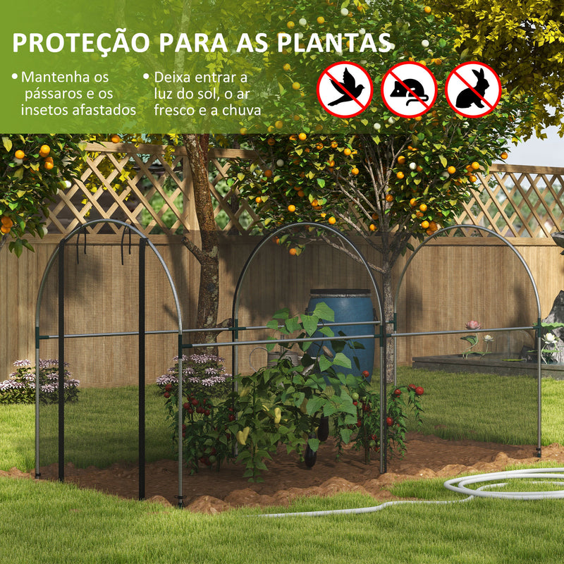 Estufa de Cultivo Estufa de Proteção com Suportes Porta com Fecho de Correr e Anti-UV para Proteger as Plantas no Jardim Terraço Pátio 120x300x146 cm Preto