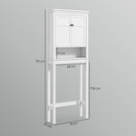 Móvel sobre Sanita Armário para Máquina de Lavar Roupa com 2 Portas Compartimento e Prateleira Ajustável Móvel para Casa de Banho 70x20x175 cm Branco