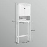 Móvel sobre Sanita Armário para Máquina de Lavar Roupa com 2 Portas Compartimento e Prateleira Ajustável Móvel para Casa de Banho 70x20x175 cm Branco