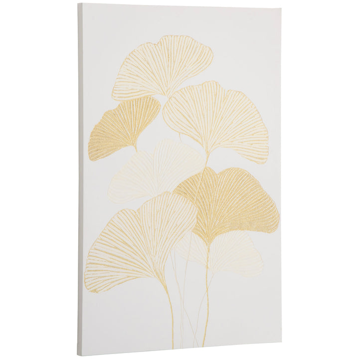 Pintura em Tela Folhas de Ginkgo Biloba 90x60cm Impressão Artística para Decoração de Parede na Sala de Estar Quarto de Escritório