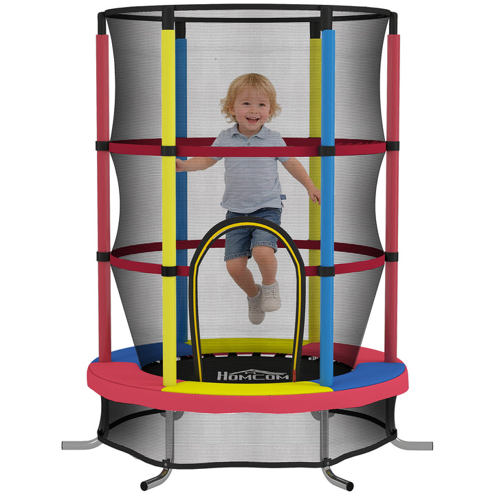 Trampolim Infantil Ø160 cm Trampolim para Crianças de 3-6 Anos com Rede de Segurança Pernas em Forma de L Suporta até 45 kg para Interior e Exterior Multicolor