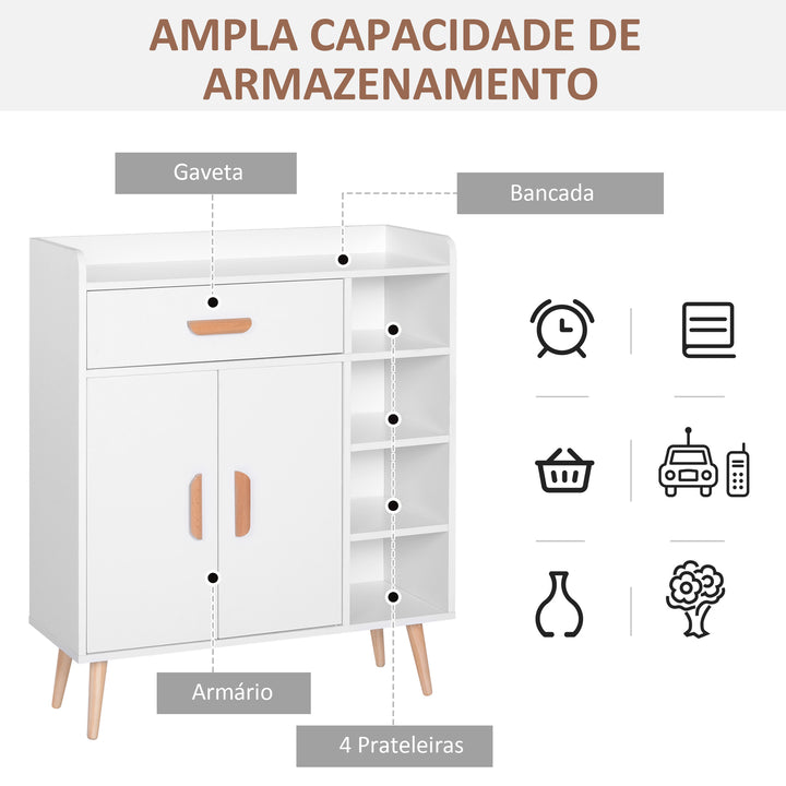 Armário Branco Móveis multiuso para cozinha sala de jantar sala de estar e casa de banho 80x29,5x96cm