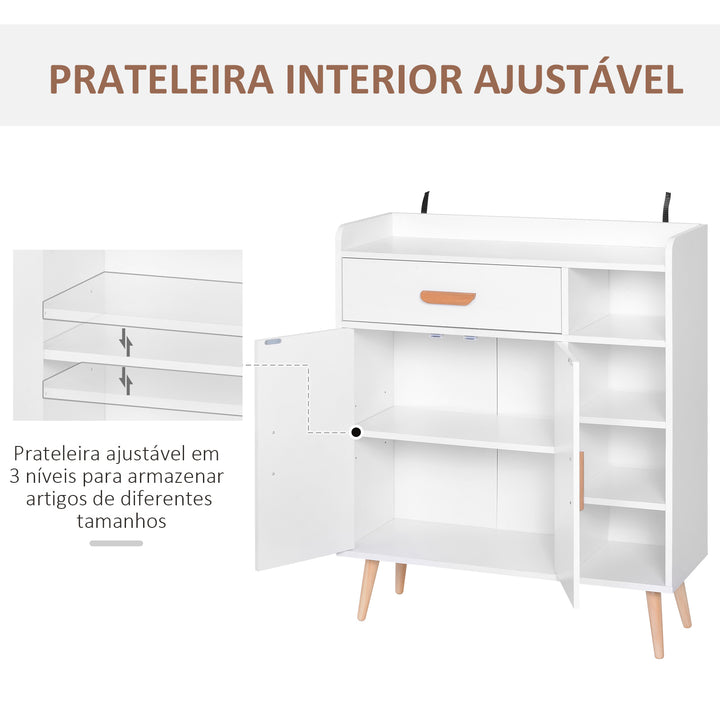 Armário Branco Móveis multiuso para cozinha sala de jantar sala de estar e casa de banho 80x29,5x96cm