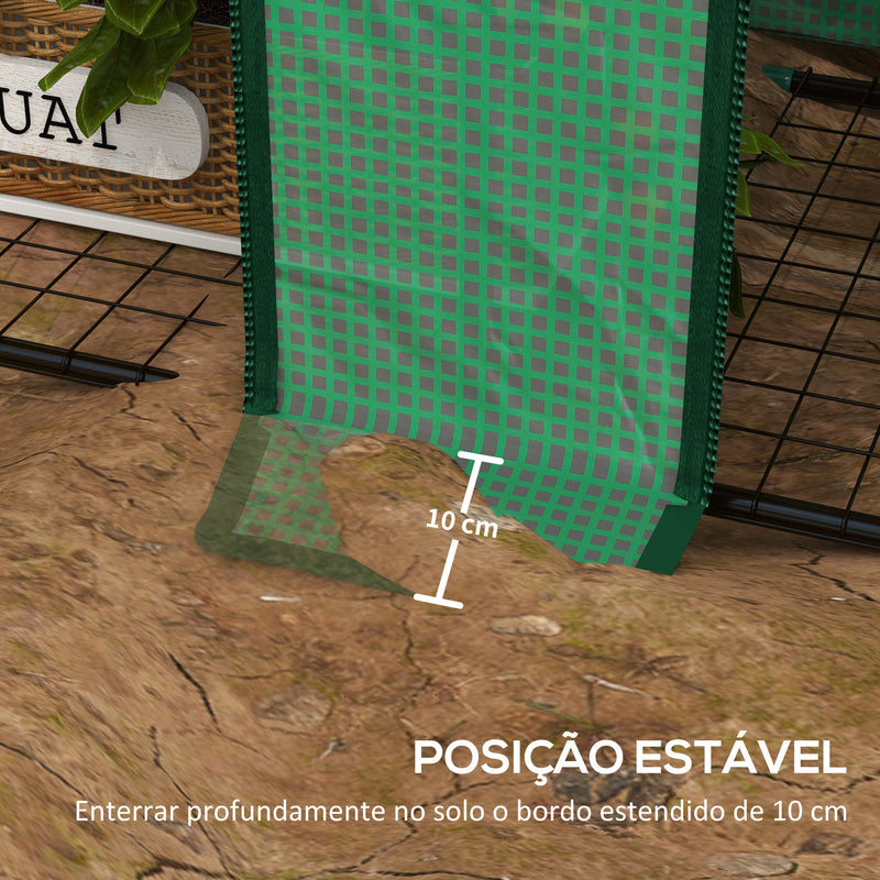 Estufa de Jardim de 3 Níveis Estufa de Terraço com Prateleiras Teto Inclinado e 2 Portas com Fecho de Correr para Cultivo de Plantas em Pátio 143x46x141/151 cm Verde