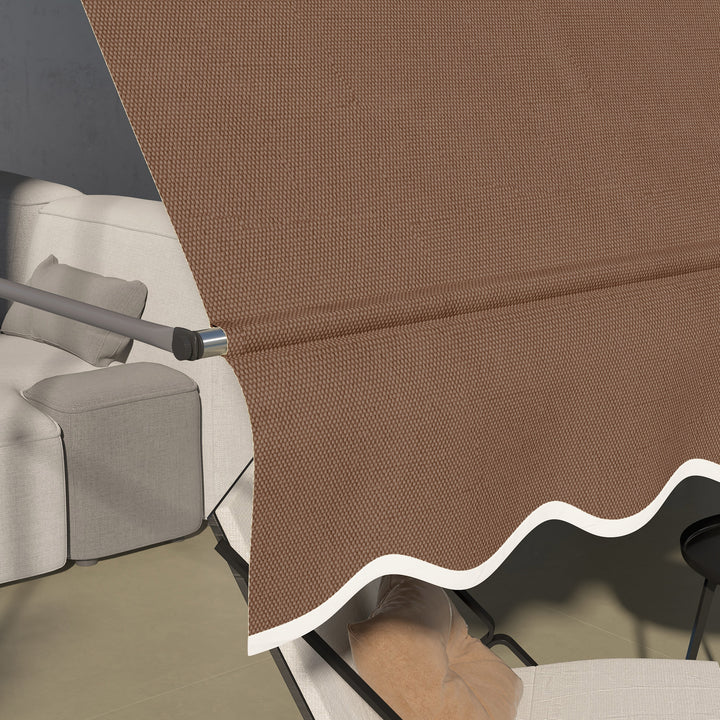 Toldo Manual Retrátil com Manivela 300x120x210-300 cm Toldo para Varanda com Altura Ajustável Impermeável e Anti-UV para Jardim Terraço Cinza Escuro