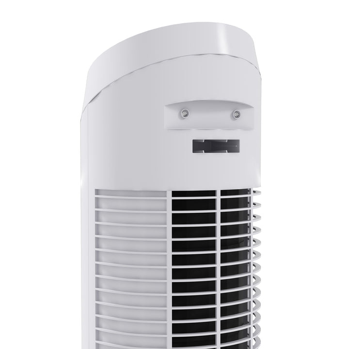 Ventoinha de Coluna 45W Ventoinha de Coluna Silenciosa com 3 Velocidades e Oscilação 70° para Sala Quarto Escritório Ø27x75 cm Branco