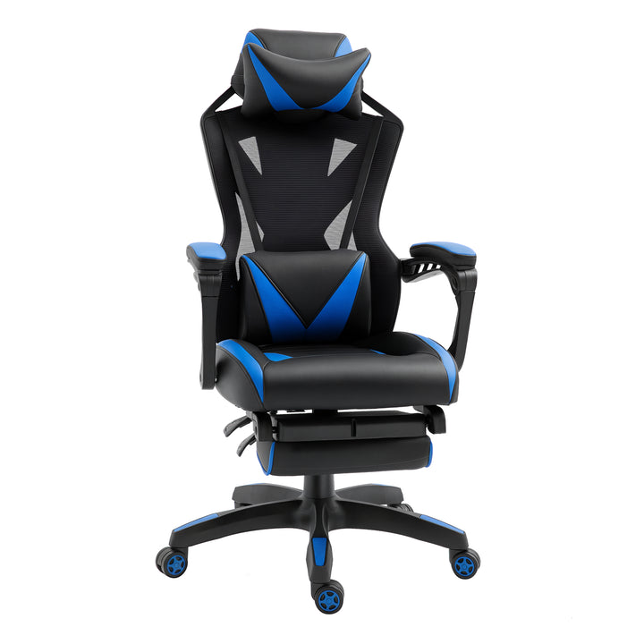 Cadeira de escritorio gaming ergonômica Altura ajustável Encosto ajustável Azul