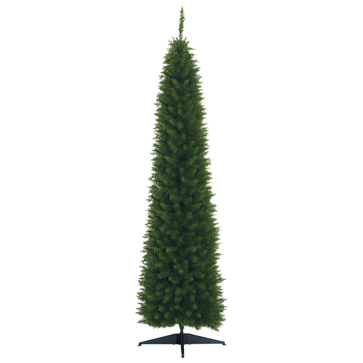Árvore de Natal Artificial 210cm Ignífugo com 499 Pontas de Ramo PVC e Suporte de Metal Decoração de Natal para Interiores Fácil de Montar Verde