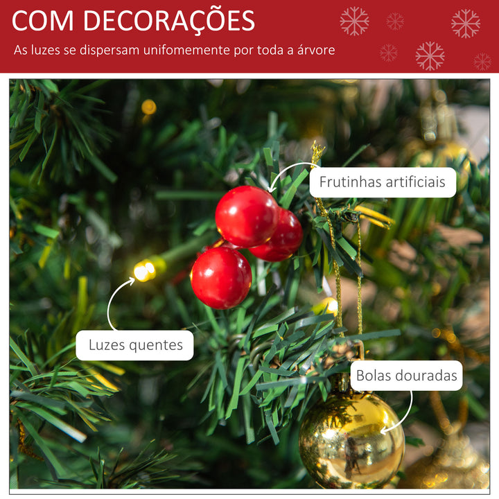 Mini Árvore de Natal 60cm Artificial Decoração de Natal de Pinheiro com Suporte Metálico 73 Ramos PVC Verde