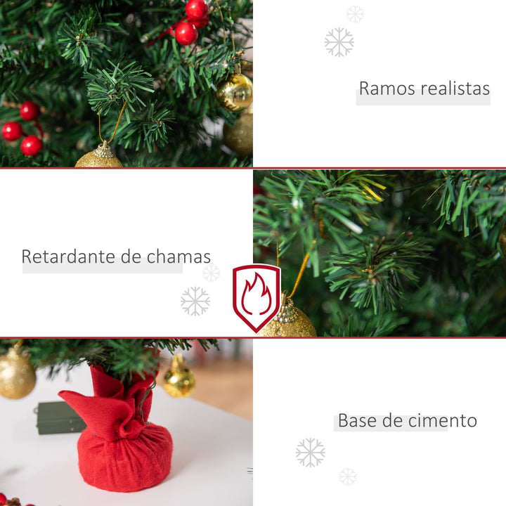 Mini Árvore de Natal 60cm Artificial Decoração de Natal de Pinheiro com Suporte Metálico 73 Ramos PVC Verde