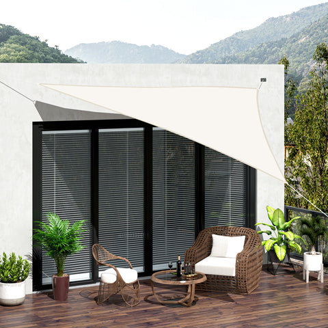 Toldo Vela triangular 6x6x6 m para Varanda Jardim Campismo creme