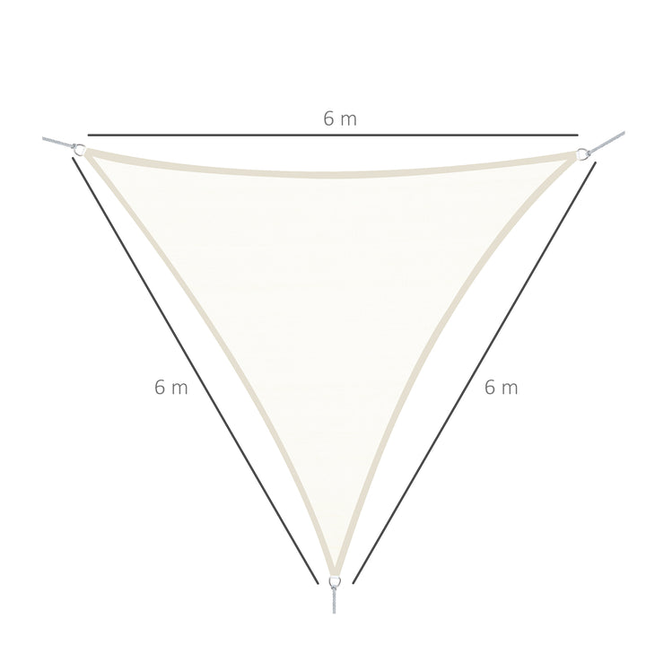 Toldo Vela triangular 6x6x6 m para Varanda Jardim Campismo creme