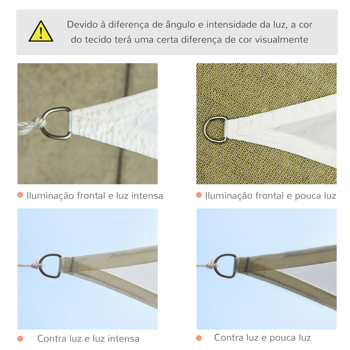 Toldo Vela triangular 6x6x6 m para Varanda Jardim Campismo creme