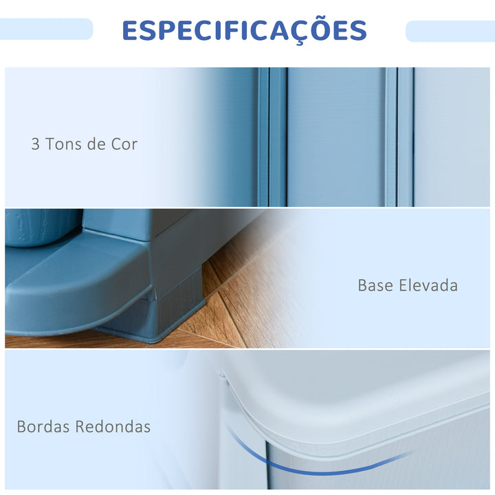 Organizador de Brinquedos Infantil para crianças acima de 3 anos com 3 Gavetas e Alças amplo espaço de armazenamento para Roupas Livros brinquedos 37x37x56,5 cm Azul