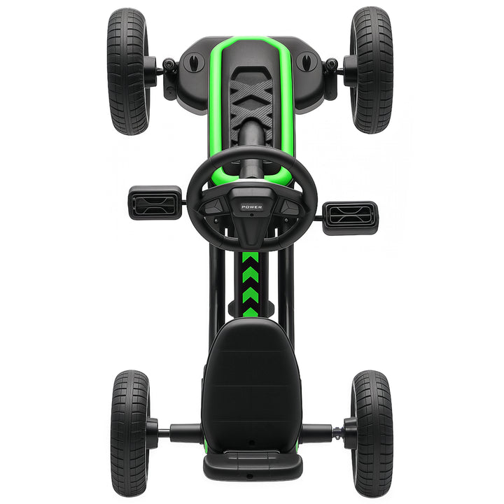 Kart Pedais Kart com Rodas Antiderrapantes de EVA Estrutura Metálica Carga 30 kg para Crianças de 2-5 Anos 85,5x49x57 cm Verde