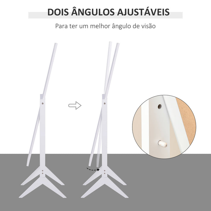 Espelho de Pé para sala de estar e quarto - Madeira - Branco 47x46x148cm