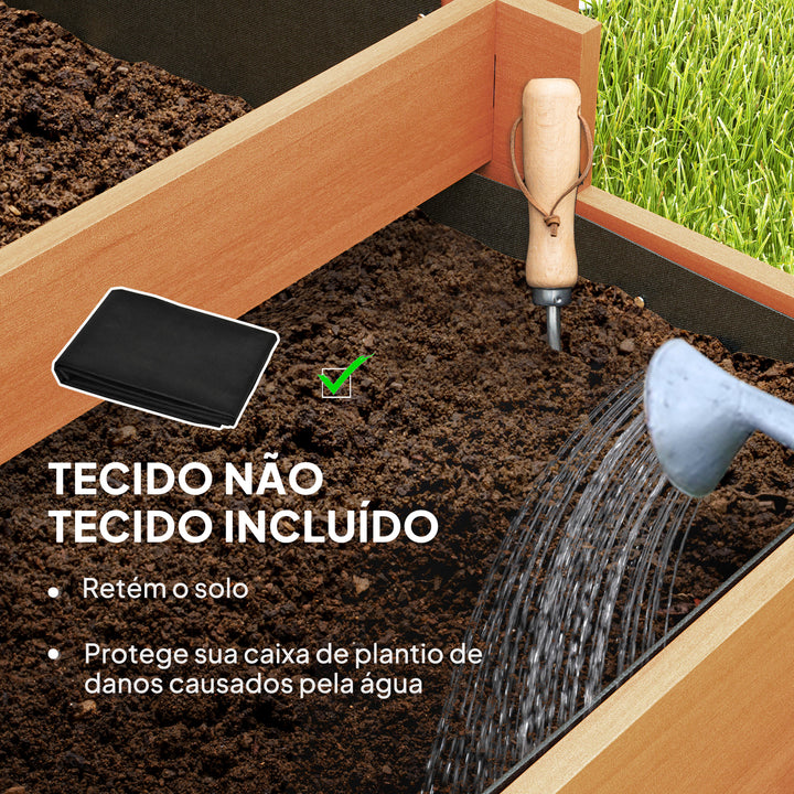 Floreira de 3 Níveis com Treliça Hortal Vertical com Tecido não Tecido para Cultivos de Verduras Flores Ervas 95x95x110 cm Castanho