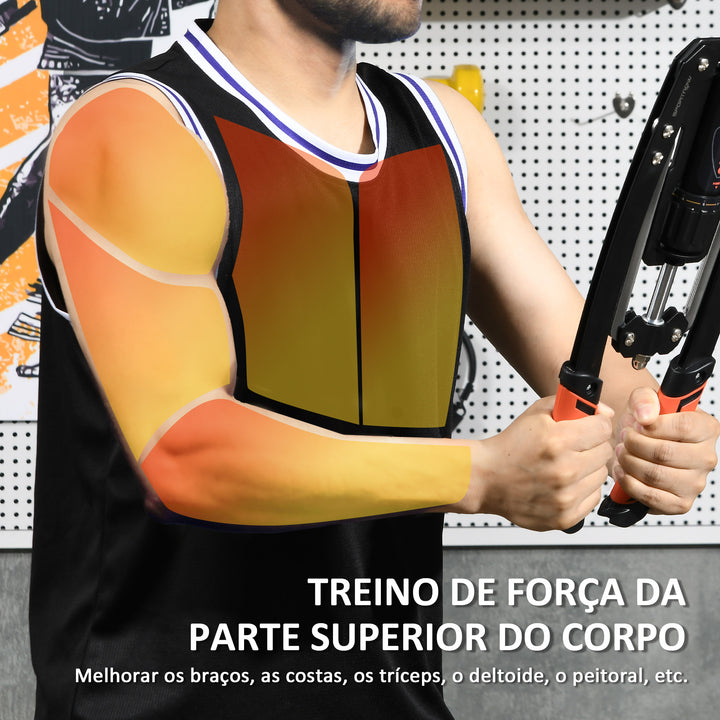 Extensor de Peito Extensor Ajustável Exercitador de Tensores Musculação com Resistência Ajustável 10-200 kg para Treino em Casa Escritório e Viagem 43x16x5 cm Preto