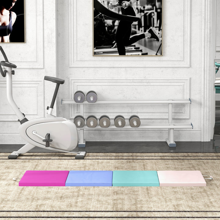Tapete de Ginástica Dobrável com Espessura de 5 cm Tapete de Exercício com Pegas de Transporte e Bolsa Tapete de Ginástica para Yoga Aeróbica Artes Marciais 180x60x5 cm Multicor