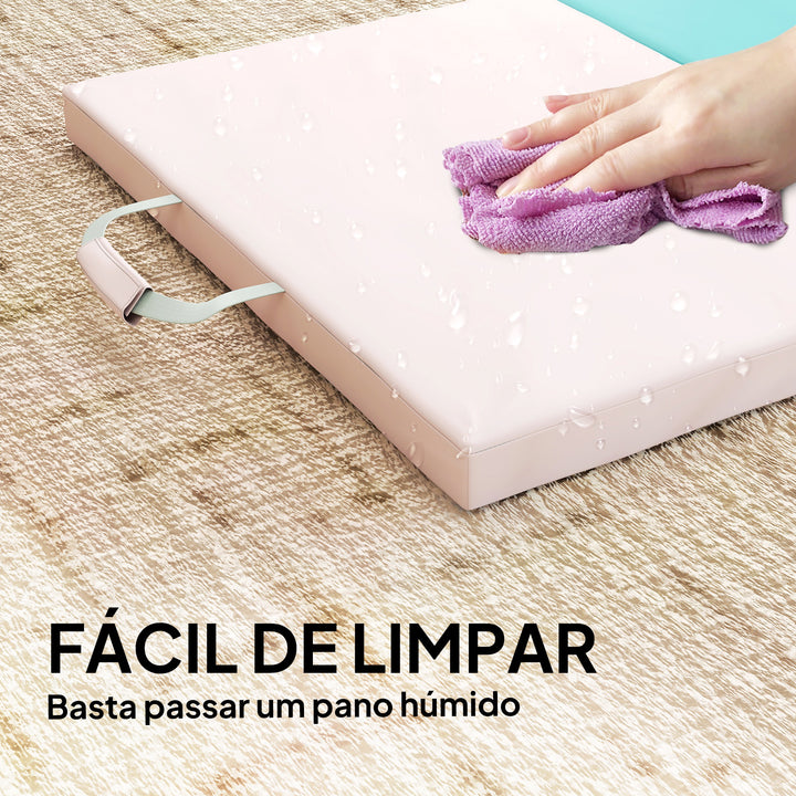 Tapete de Ginástica Dobrável com Espessura de 5 cm Tapete de Exercício com Pegas de Transporte e Bolsa Tapete de Ginástica para Yoga Aeróbica Artes Marciais 180x60x5 cm Multicor