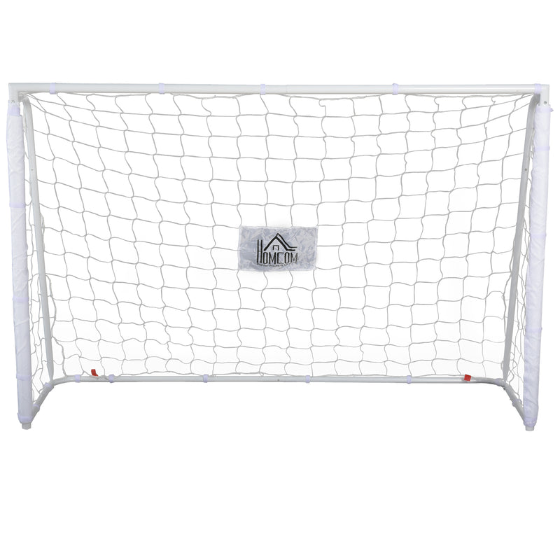 Baliza de Futebol Baliza de Futebol com Suporte de Metal e Rede para Treino e Diversão de Futebol no Jardim Ar Livre 186x62x123 cm Branco