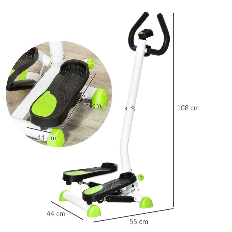 Máquina de Step Stepper Fitness em Casa com Tela LCD Alça e Pedais Antiderrapantes Equipamento de Exercício para Ginásio Escritório 55x44x108 cm Branco