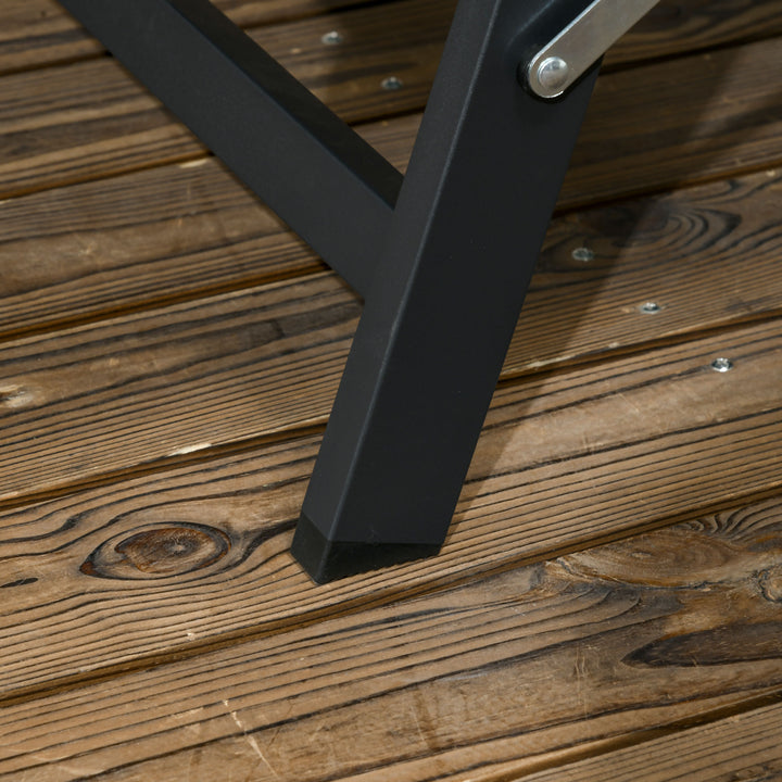 Conjunto de 2 Espreguiçadeiras Reclináveis de Jardim Espreguiçadeiras de Alumínio para Exterior com Encosto Ajustável em 5 Níveis e Rodas para Praia Piscina 165x66x102 cm Azul