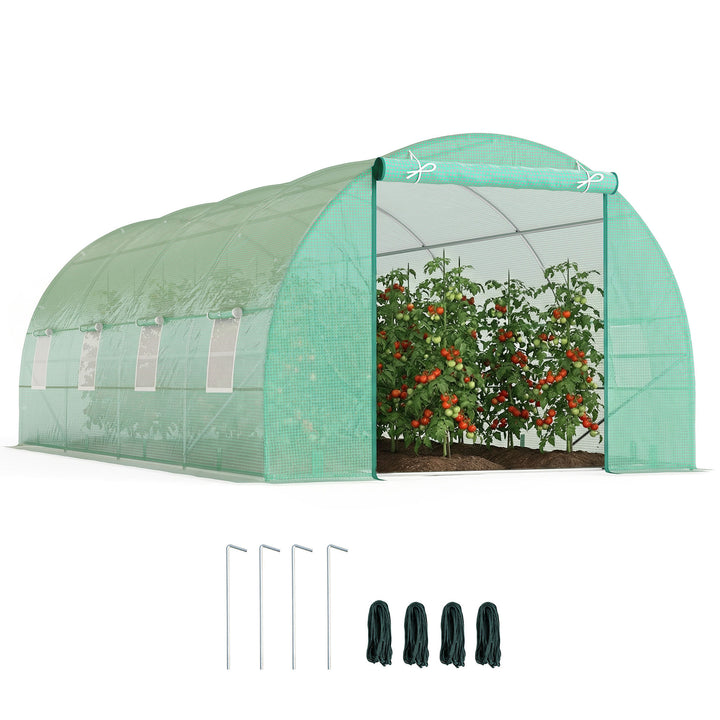 Outsunny Estufa de Jardim para Planta - Cor: Verde - Aço e Polietileno - 6 x 3 x 2 m