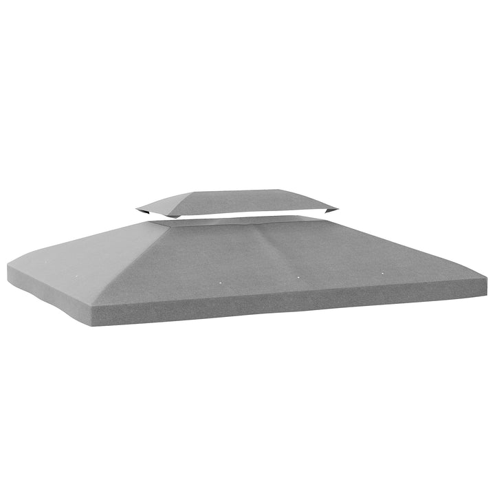 Teto de Substituição para Pérgola, 4x3 m, Cobertura de Substituição com Teto Duplo, 10 Orifícios de Drenagem e Proteção UV, APENAS Toldo de Substituição para Pavilhão, Cinzento Claro