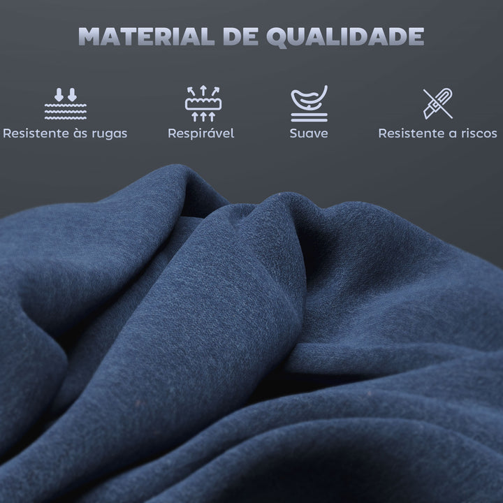 Conjunto de 2 Bancos de Bar Bancos Altos de Cozinha com Encosto e Apoio para os Pés Estofados em Veludo Estrutura de Aço Bancos Altos Modernos para Sala de Jantar Balcão 41x52x97 cm Azul