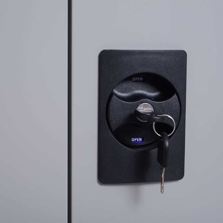 Armário de Escritório Metálico Arquivador de Escritório com 2 Portas Fechadura Prateleira Ajustável Armário Metálico para Sala de Estar Estúdio 80x40x92,5 cm Cinza