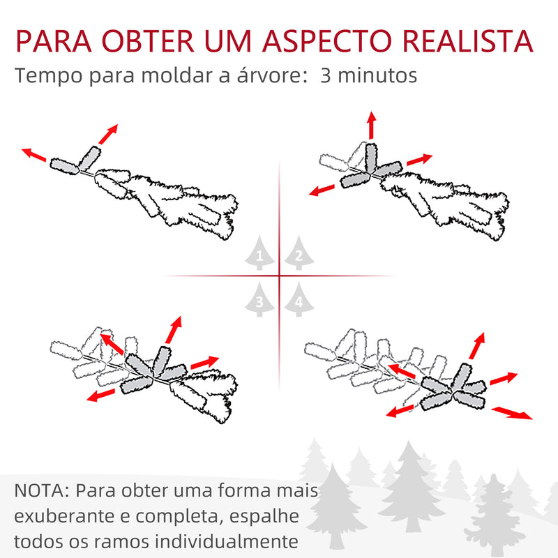 Árvore de Natal 60 cm Árvore de Natal Artificial de Mesa com 20 Luzes LED 141 Ramos 5 Pinhas 5 Bagas Vermelhas e Suporte de Metal Árvore Natalícia para Interior Verde