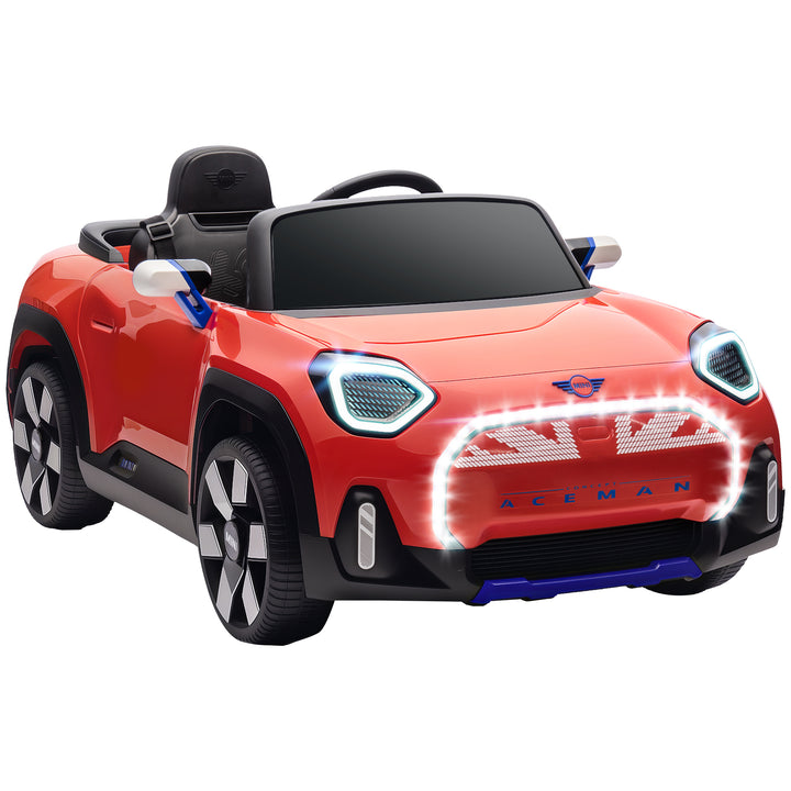 Carro Elétrico para Crianças acima de 3 Anos MINI Concept Aceman Carro a Bateria 12V com Bluetooth Controlo Remoto 2,4G Motor Duplo Suspensão Traseira Faróis Música USB 109x63x46 cm Vermelho
