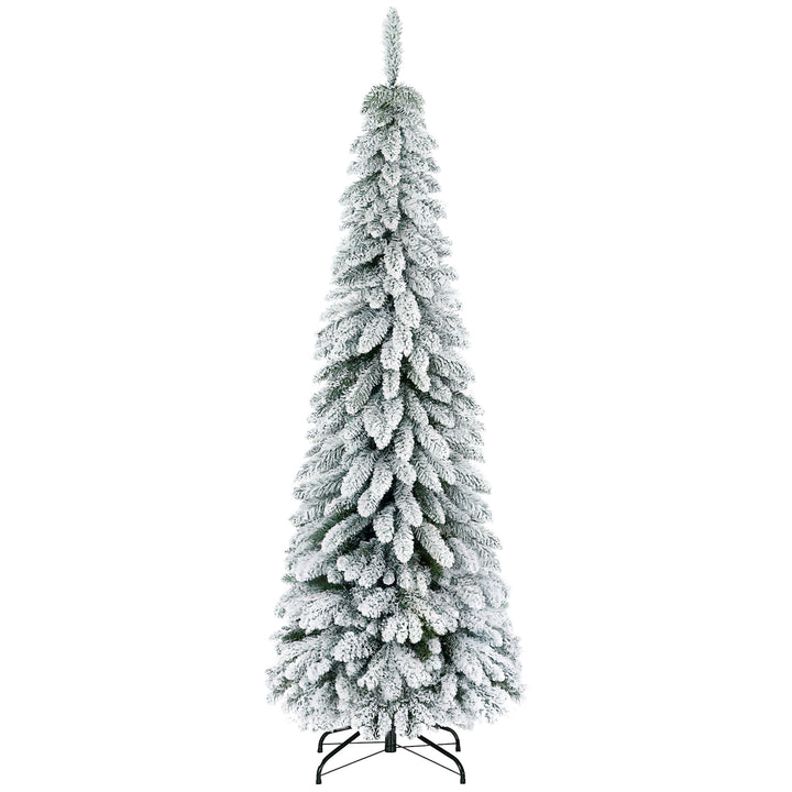 Árvore de Natal Artificial 180 cm Árvore de Natal Nevada com 523 Ramos Suporte de Aço Dobrável Decoração para Casa Festas Ø74x180 cm Verde