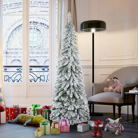 Árvore de Natal Artificial 180 cm Árvore de Natal Nevada com 523 Ramos Suporte de Aço Dobrável Decoração para Casa Festas Ø74x180 cm Verde