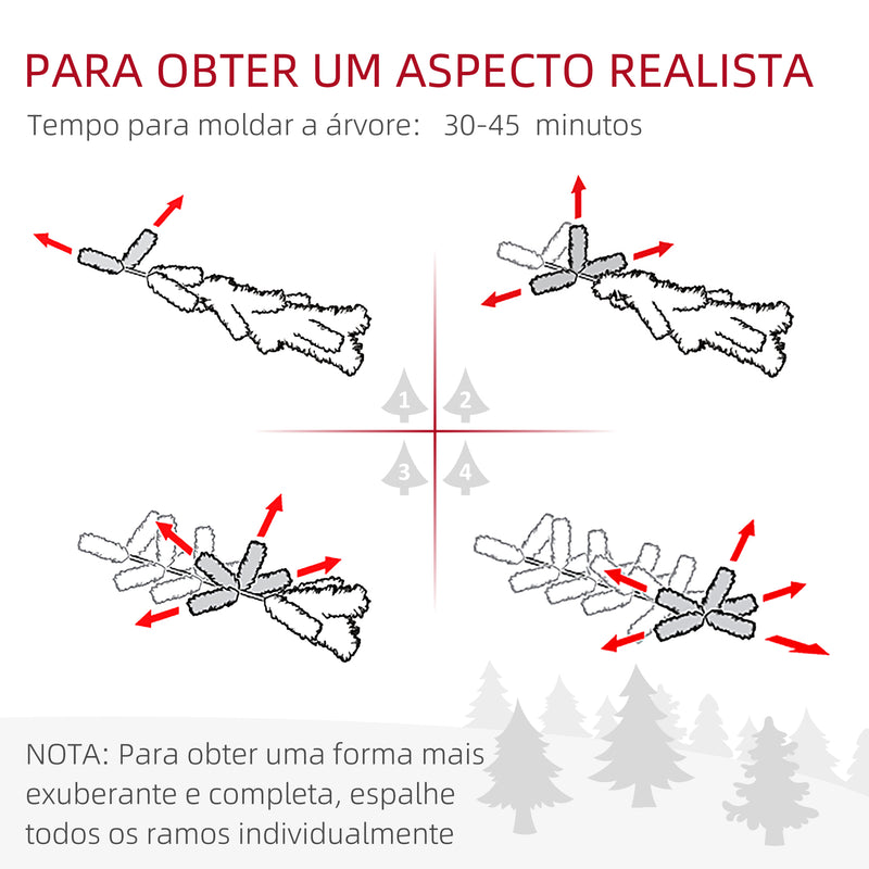 Árvore de Natal 210 cm Árvore de Natal Artificial com 793 Ramo e Suporte de Aço Árvore de Natal para Sala de Estar Interior Verde