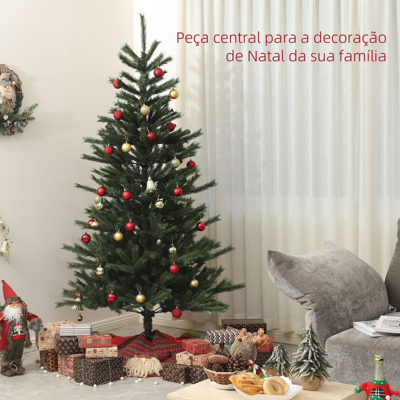 Árvore de Natal 210 cm Árvore de Natal Artificial com 793 Ramo e Suporte de Aço Árvore de Natal para Sala de Estar Interior Verde